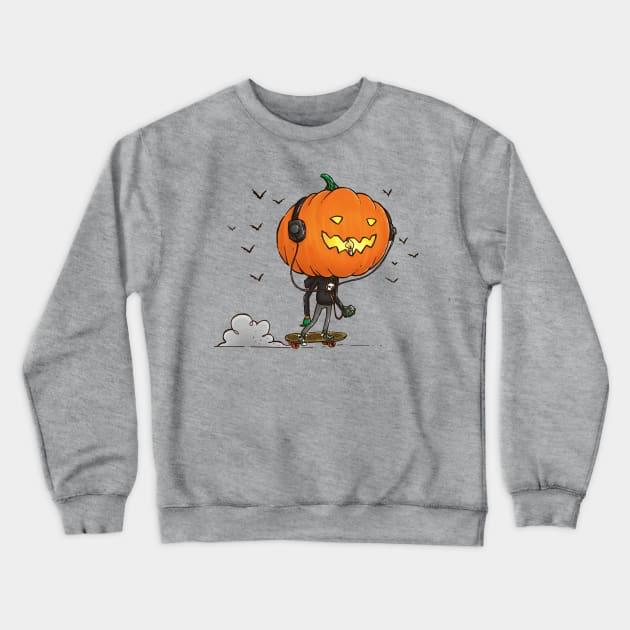 The Skater Pumpkin Crewneck Sweatshirt by nickv47